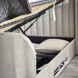 Fabric Double Ottoman TV Storage Bed - Clara