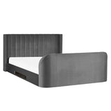 Fabric Double Ottoman TV Storage Bed - Clara