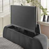 Fabric Double Ottoman TV Storage Bed - Clara