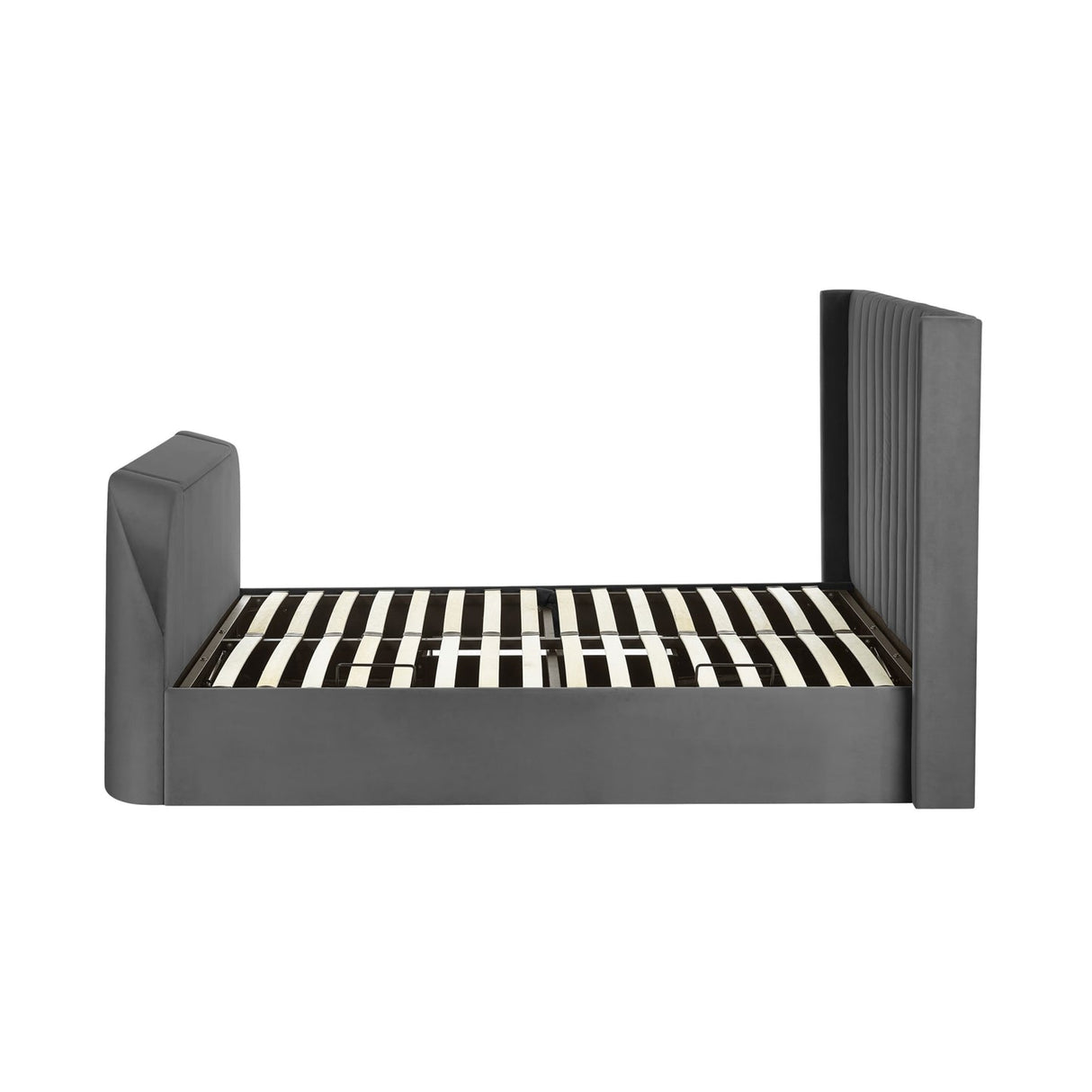 Fabric Double Ottoman TV Storage Bed - Clara