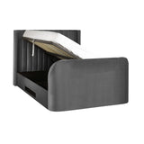 Fabric Double Ottoman TV Storage Bed - Clara