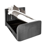 Fabric Double Ottoman TV Storage Bed - Clara