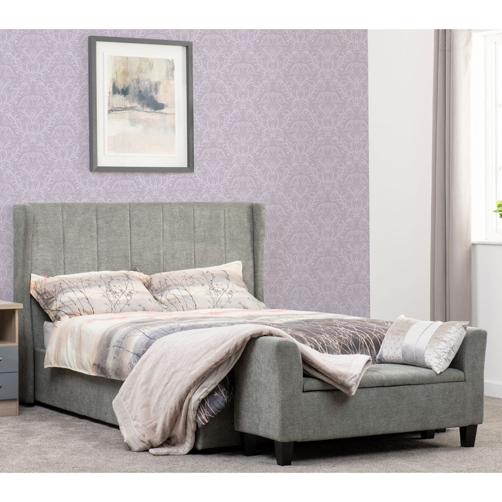 Fabric Double Ottoman Storage Bed - Amelia