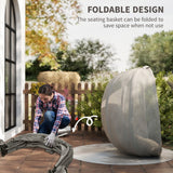 Fabric Folding Hanging Egg Chair With Side Pocket - Velmora