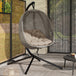 Fabric Folding Hanging Egg Chair With Side Pocket - Velmora