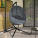 Fabric Folding Hanging Egg Chair With Side Pocket - Velmora