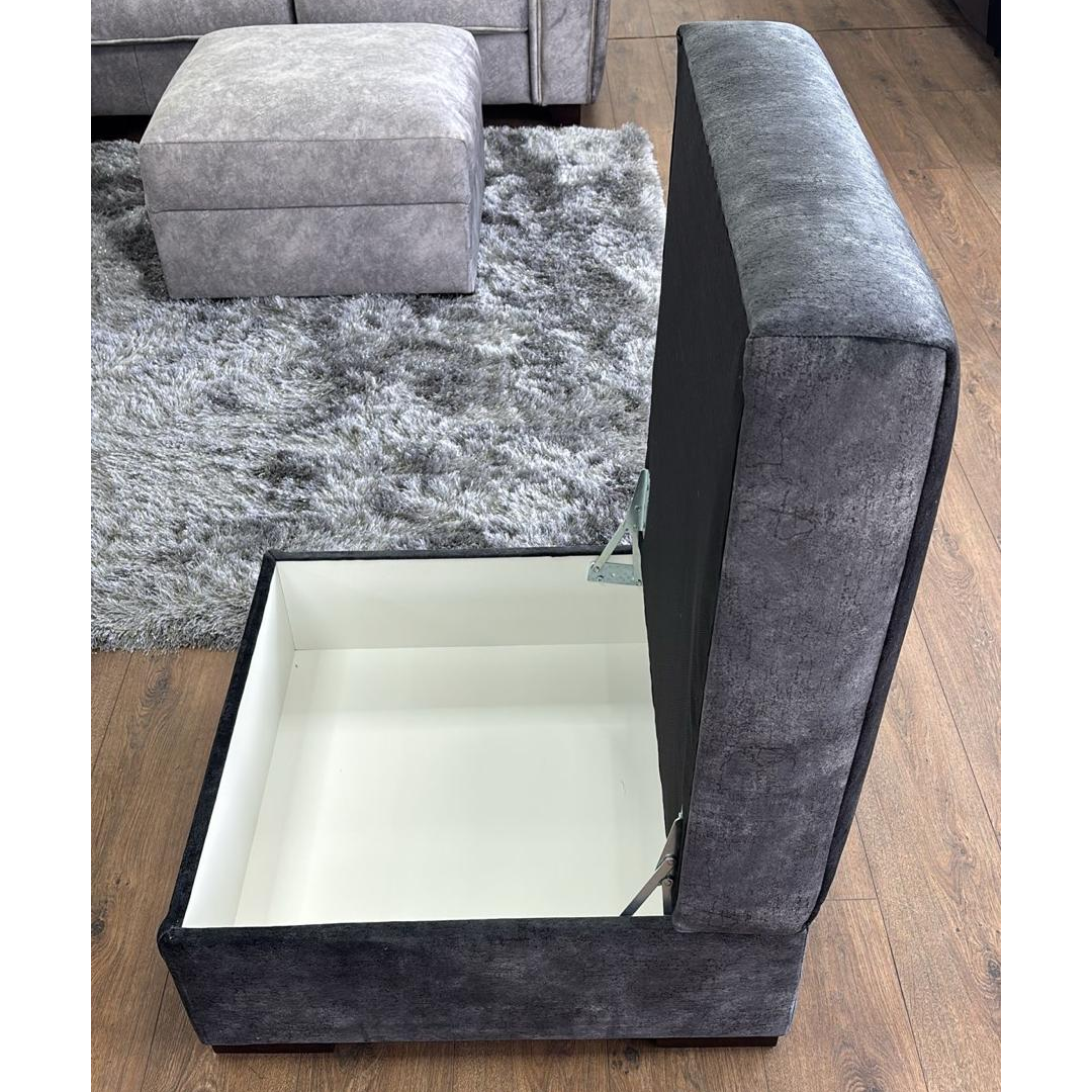 Fabric Footstool With Storage - Serena