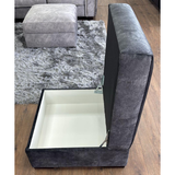 Fabric Footstool With Storage - Serena