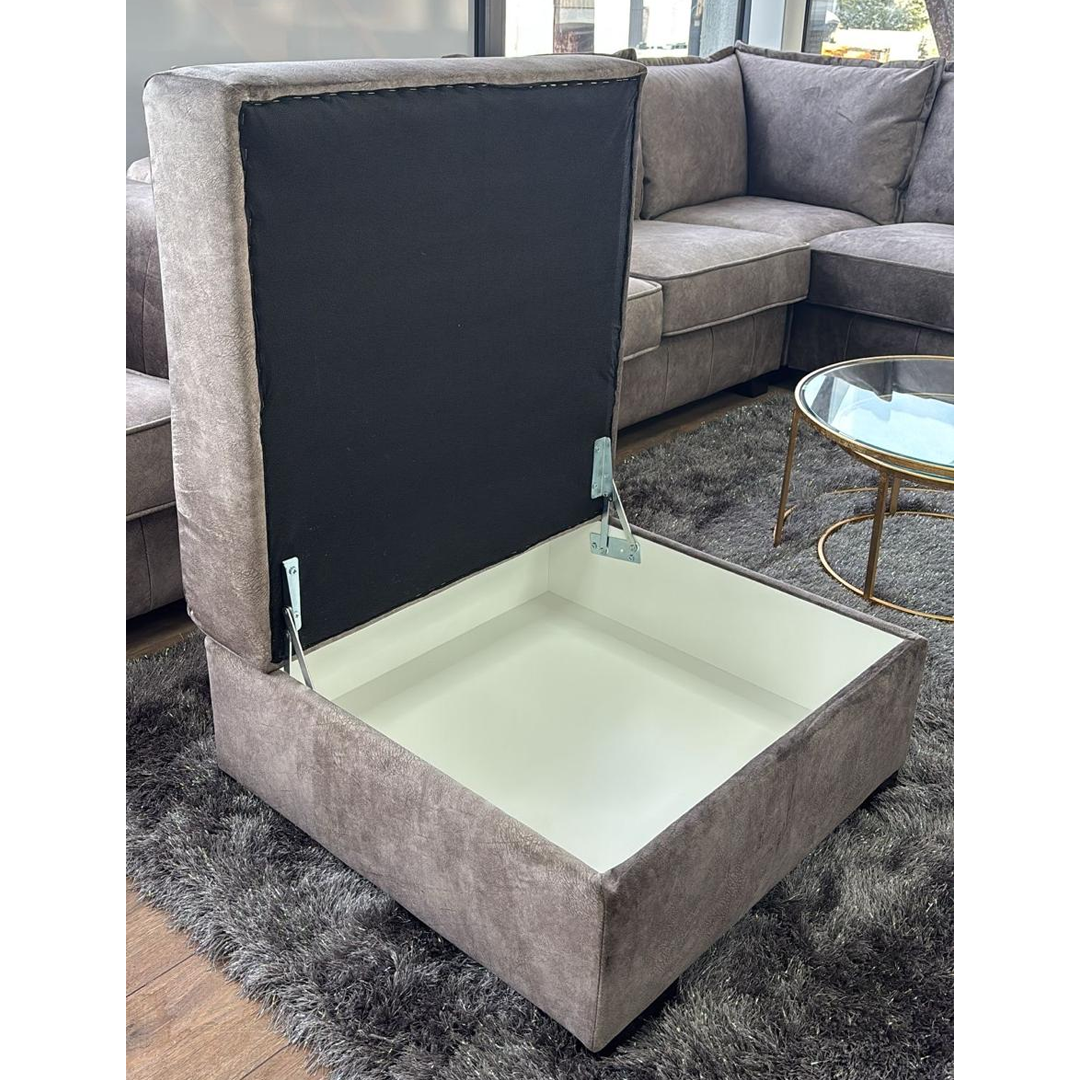 Fabric Footstool With Storage - Serena