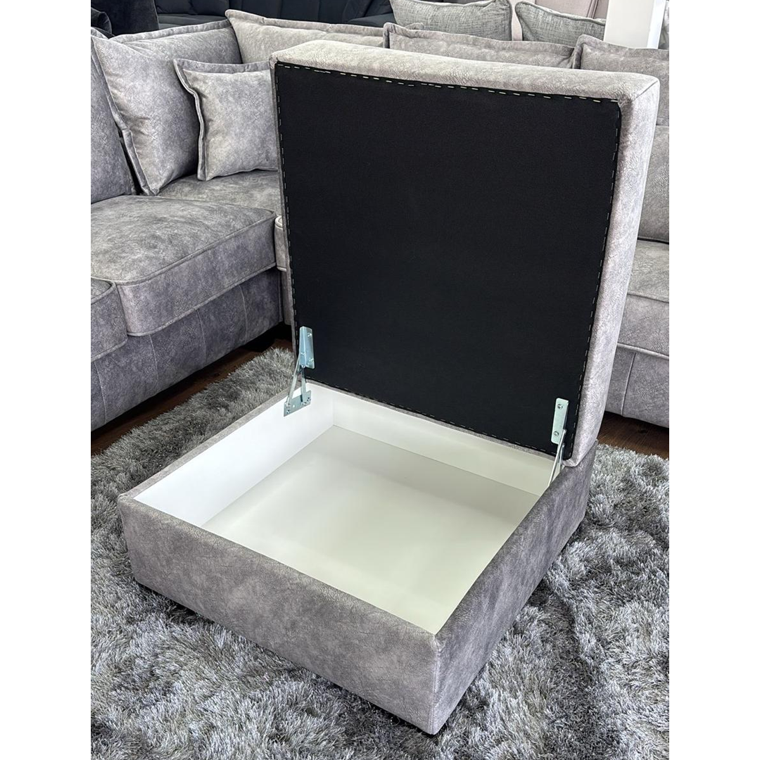Fabric Footstool With Storage - Serena