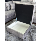 Fabric Footstool With Storage - Serena