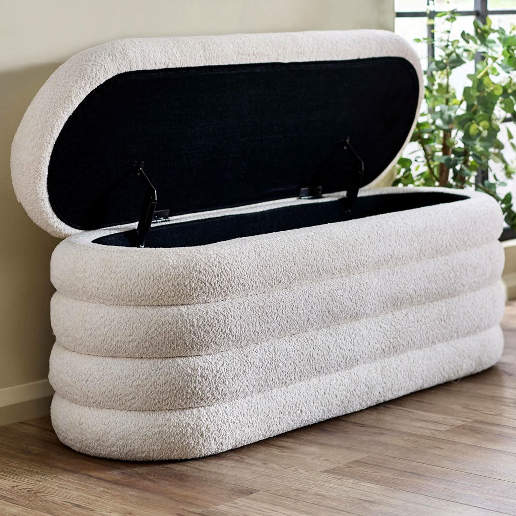 Fabric Hallway Ottoman Storage Bench - Hailey