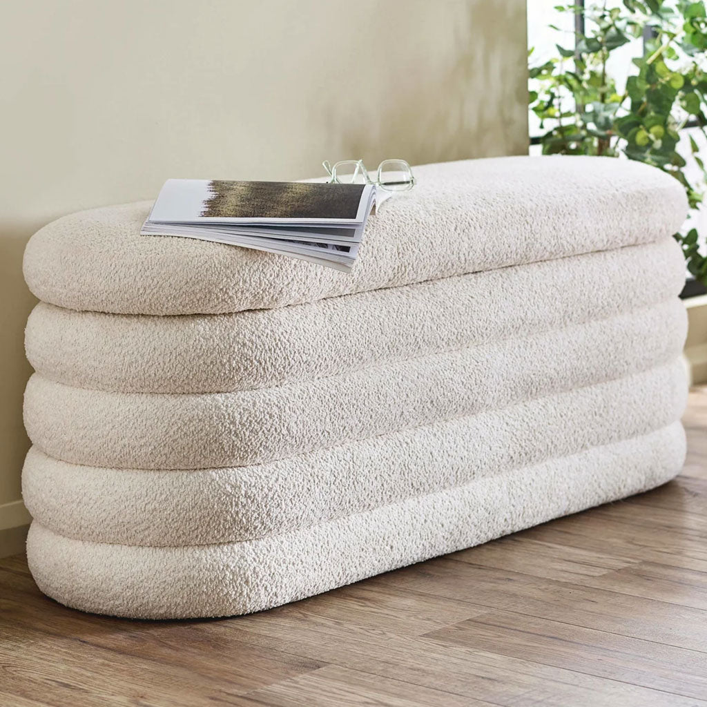 Fabric Hallway Ottoman Storage Bench - Hailey