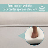 Fabric Hallway Seating Bench 102cm Wide - Velmora