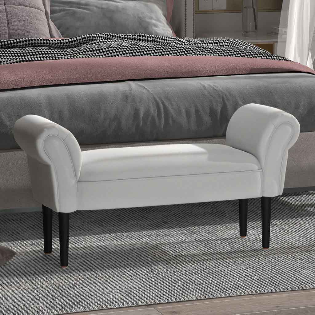 Fabric Hallway Seating Bench 102cm Wide - Velmora