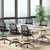Fabric Home And Office Chair 59.5cm Wide With Adjustable Footrest in Set Of 5 - Velmora