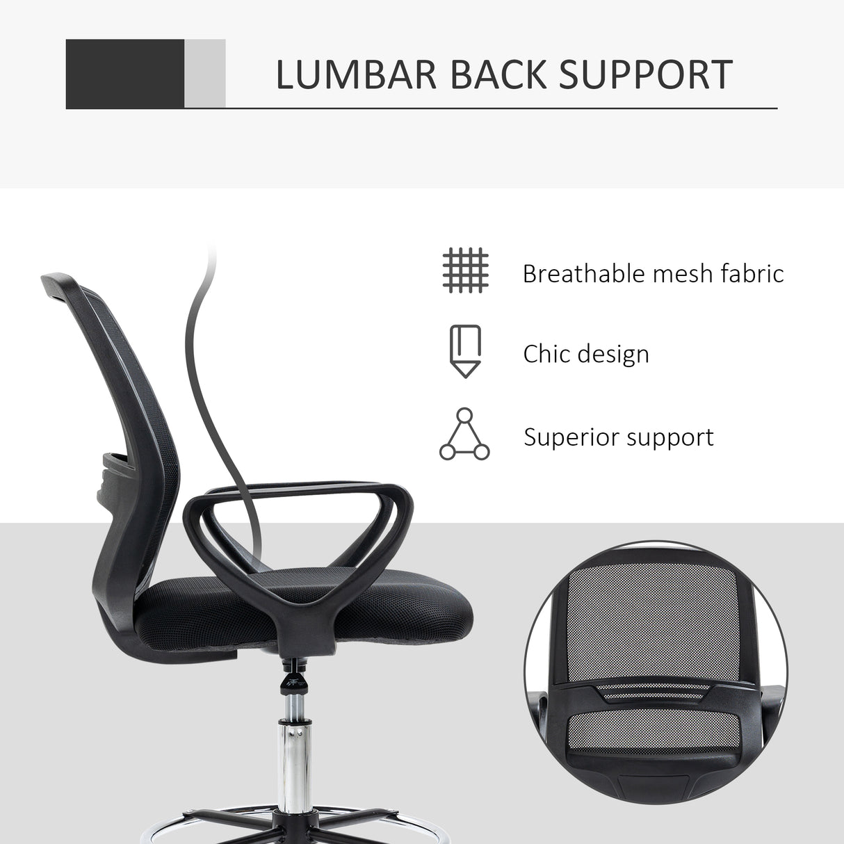 Fabric Home And Office Chair 59.5cm Wide With Adjustable Footrest in Set Of 5 - Velmora