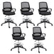 Fabric Home And Office Chair 59.5cm Wide With Adjustable Footrest in Set Of 5 - Velmora