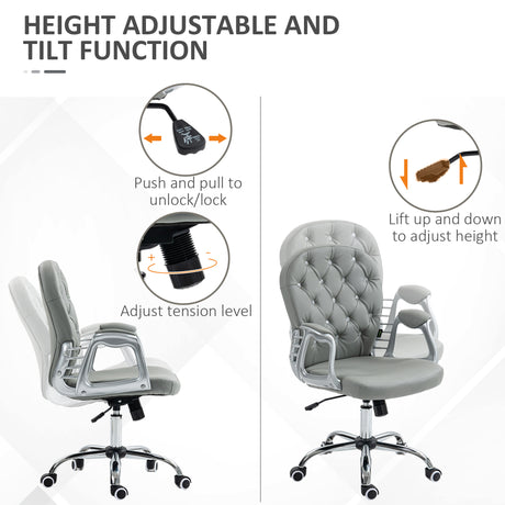 Fabric Home And Office Chair 59.5cm Wide With PU Leather Diamante Back - Velmora