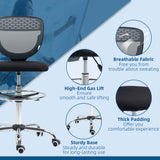 Fabric Home And Office Chair 59cm Wide Armless With Adjustable Foot Ring - Velmora