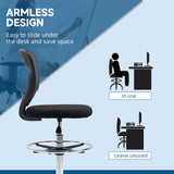 Fabric Home And Office Chair 59cm Wide Armless With Adjustable Foot Ring - Velmora