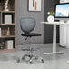 Fabric Home And Office Chair 59cm Wide Armless With Adjustable Foot Ring - Velmora