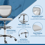 Fabric Home And Office Chair 59cm Wide Armless With Adjustable Foot Ring - Velmora