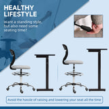 Fabric Home And Office Chair 59cm Wide Armless With Adjustable Foot Ring - Velmora