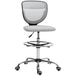 Fabric Home And Office Chair 59cm Wide Armless With Adjustable Foot Ring - Velmora