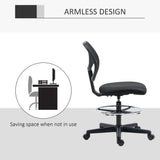 Fabric Home And Office Chair 59cm Wide With Adjustable Foot Ring And Seat Height Black - Velmora