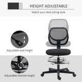 Fabric Home And Office Chair 59cm Wide With Adjustable Foot Ring And Seat Height Black - Velmora