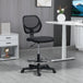 Fabric Home And Office Chair 59cm Wide With Adjustable Foot Ring And Seat Height Black - Velmora
