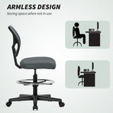 Fabric Home And Office Chair 59cm Wide With Adjustable Foot Ring And Seat Height Black - Velmora