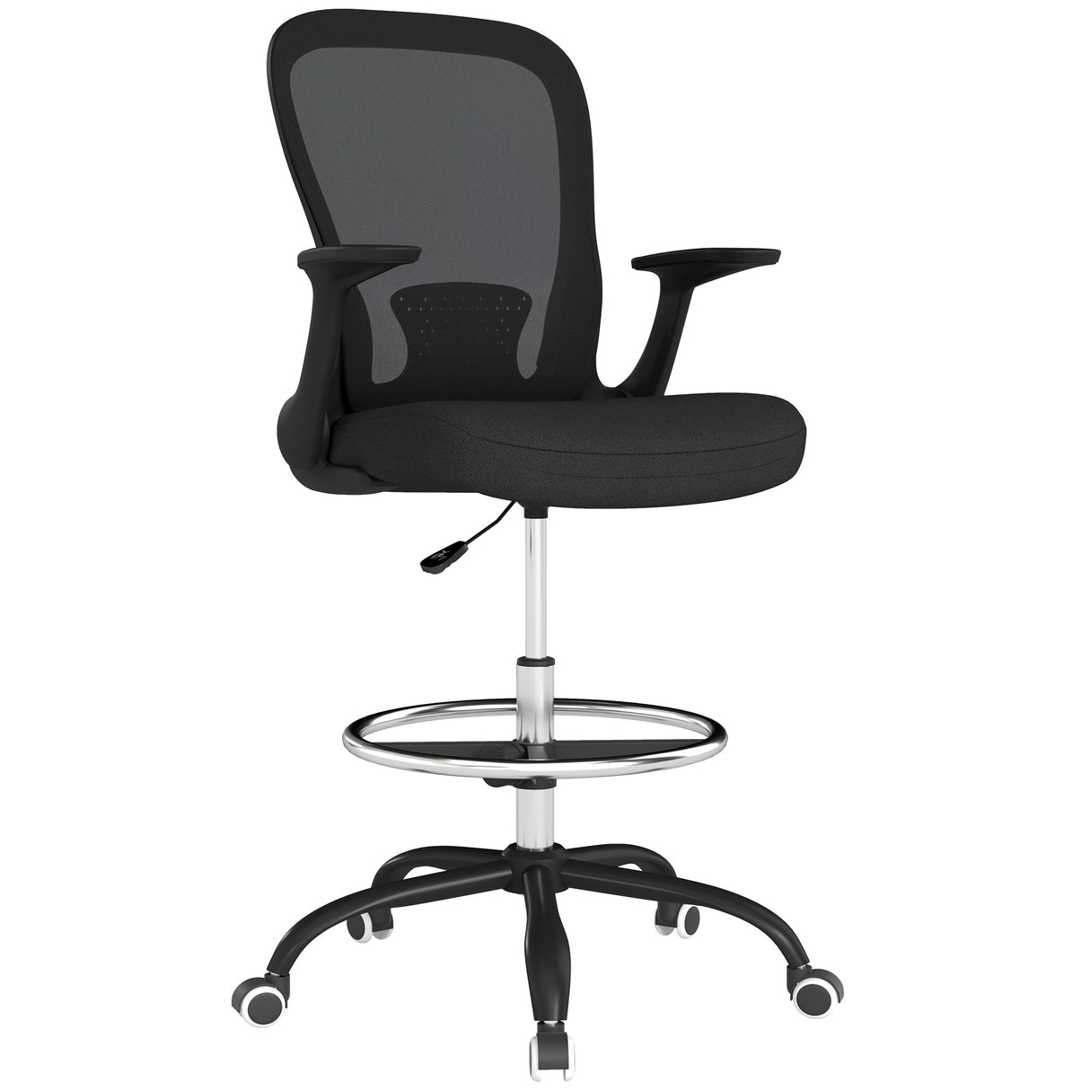 Fabric Home And Office Chair 59cm Wide With Adjustable Foot Ring - Velmora