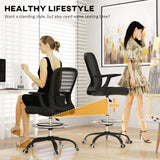 Fabric Home And Office Chair 59cm Wide With Adjustable Foot Ring - Velmora