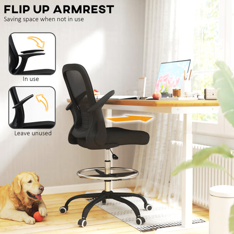 Fabric Home And Office Chair 59cm Wide With Adjustable Foot Ring - Velmora