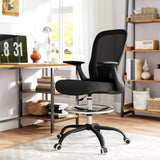 Fabric Home And Office Chair 59cm Wide With Adjustable Foot Ring - Velmora