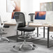 Fabric Home And Office Chair 59cm Wide With Flip-Up Armrest And Adjustable Foot Ring - Velmora