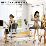 Fabric Home And Office Chair 59cm Wide With Flip-Up Armrest And Adjustable Foot Ring - Velmora