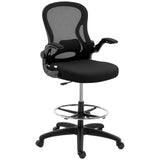 Fabric Home And Office Chair 59cm Wide With Flip-Up Armrest - Velmora