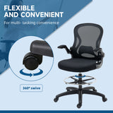 Fabric Home And Office Chair 59cm Wide With Flip-Up Armrest - Velmora