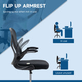 Fabric Home And Office Chair 59cm Wide With Flip-Up Armrest - Velmora