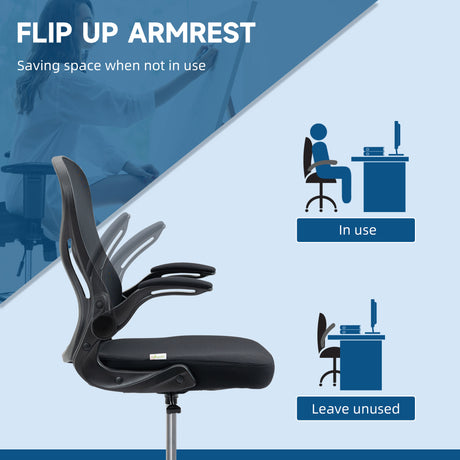 Fabric Home And Office Chair 59cm Wide With Flip-Up Armrest - Velmora