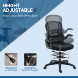 Fabric Home And Office Chair 59cm Wide With Flip-Up Armrest - Velmora