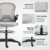 Fabric Home And Office Chair 59cm Wide With Flip-Up Armrest - Velmora