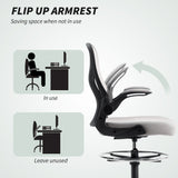Fabric Home And Office Chair 59cm Wide With Flip-Up Armrest - Velmora