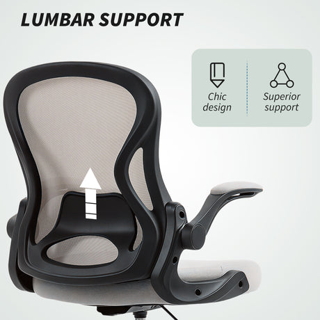 Fabric Home And Office Chair 59cm Wide With Flip-Up Armrest - Velmora