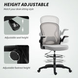 Fabric Home And Office Chair 59cm Wide With Flip-Up Armrest - Velmora