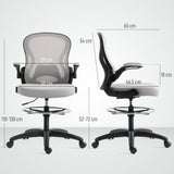 Fabric Home And Office Chair 59cm Wide With Flip-Up Armrest - Velmora