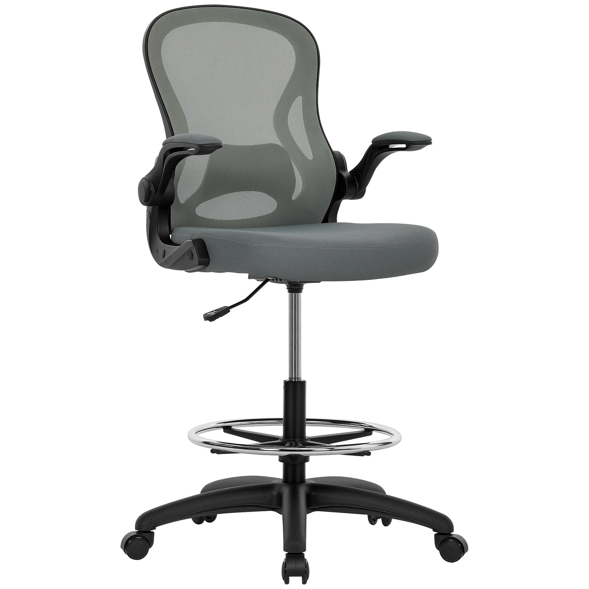 Fabric Home And Office Chair 59cm Wide With Flip-Up Armrest - Velmora